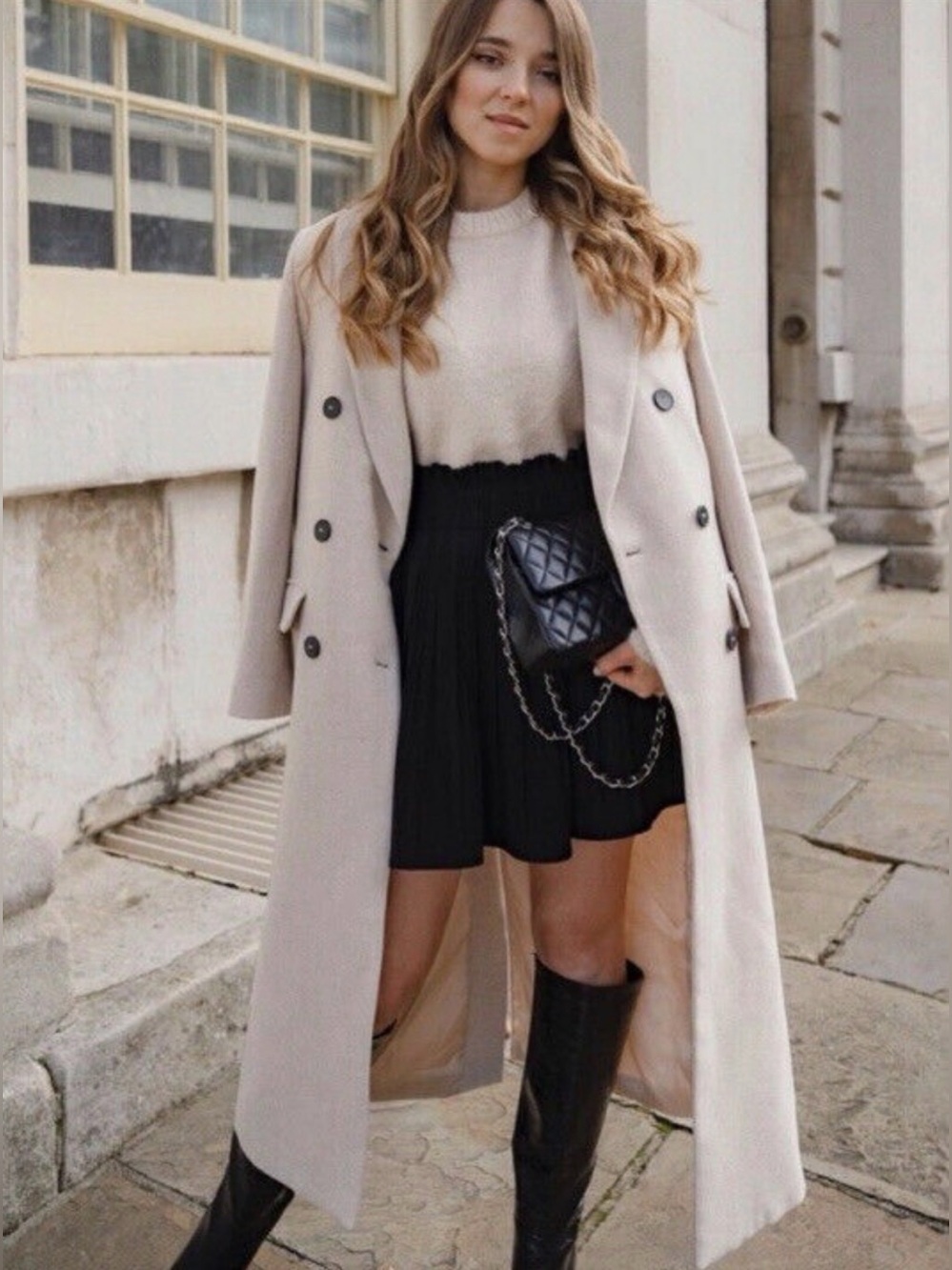 NWOT Zara wool double breasted wool blend coat sand - Picture 3 of 10
